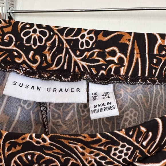 Susan Graver Liquid Knit Pull-on Wide Leg Capri Crop Pants Size 3X - Picture 3 of 12